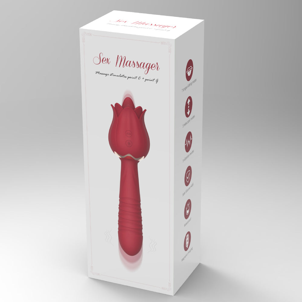 The Rose Vibrator for Women Tongue Licking Retractable Vibrating Egg – product view 10