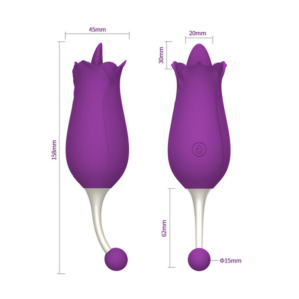10 Frequency Vibrator Rose Tongue Licking with Vibrating Egg – product view 8