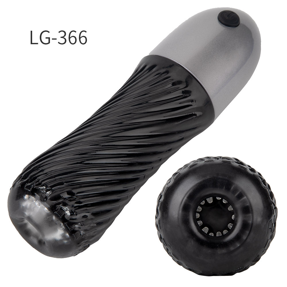 Black Cyclone 10 Vibration Sucking Masturbation Cup Retractable Simulation Touch Spiral Male Stroker – product view 10
