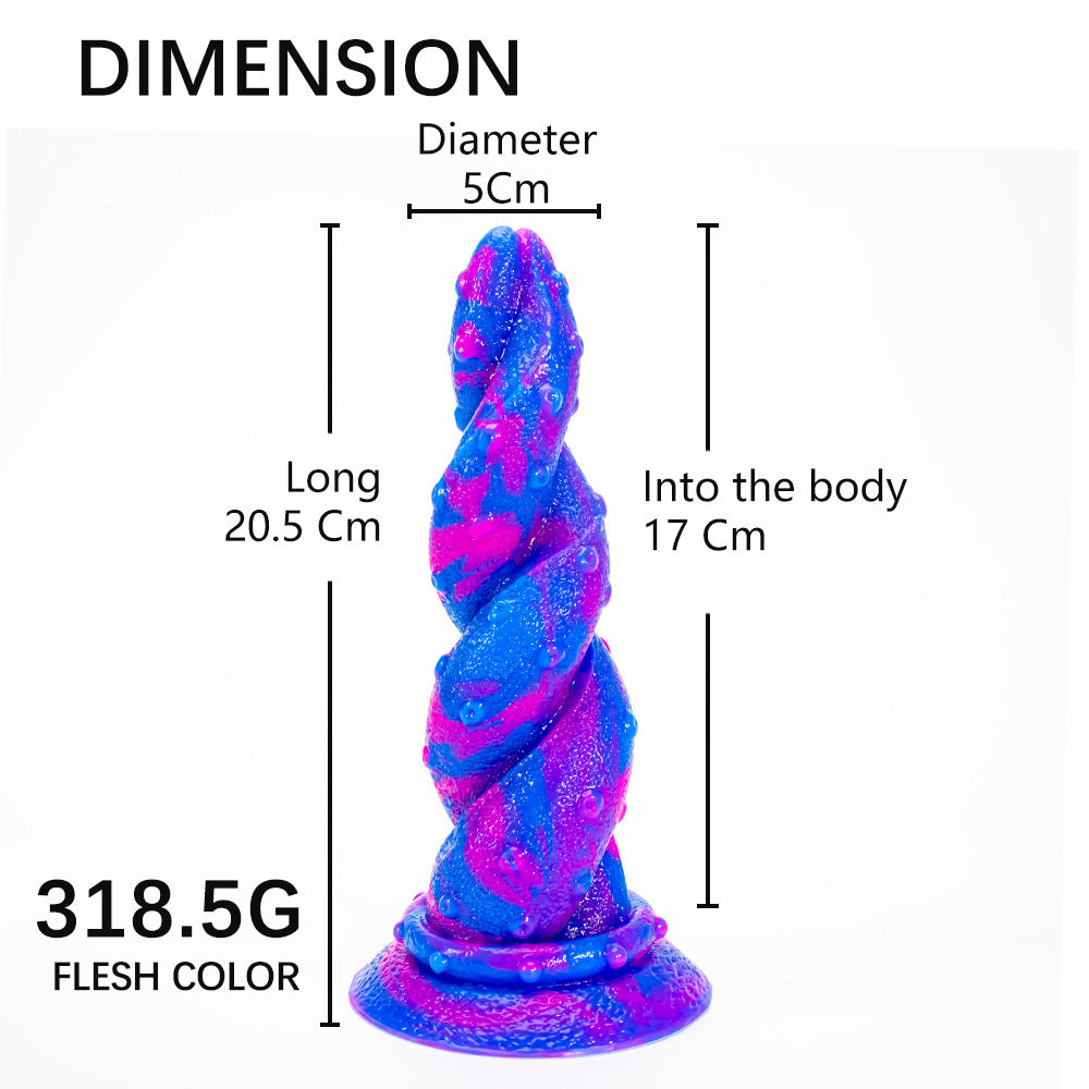 Special Shaped Mixed Color Liquid Silicone Manual Dildo – product view 4
