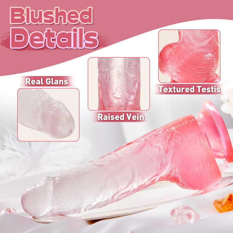 Crystal Jelly Dildo With Strong Suction Cup Huge Dildo 8 Inch – product view 5