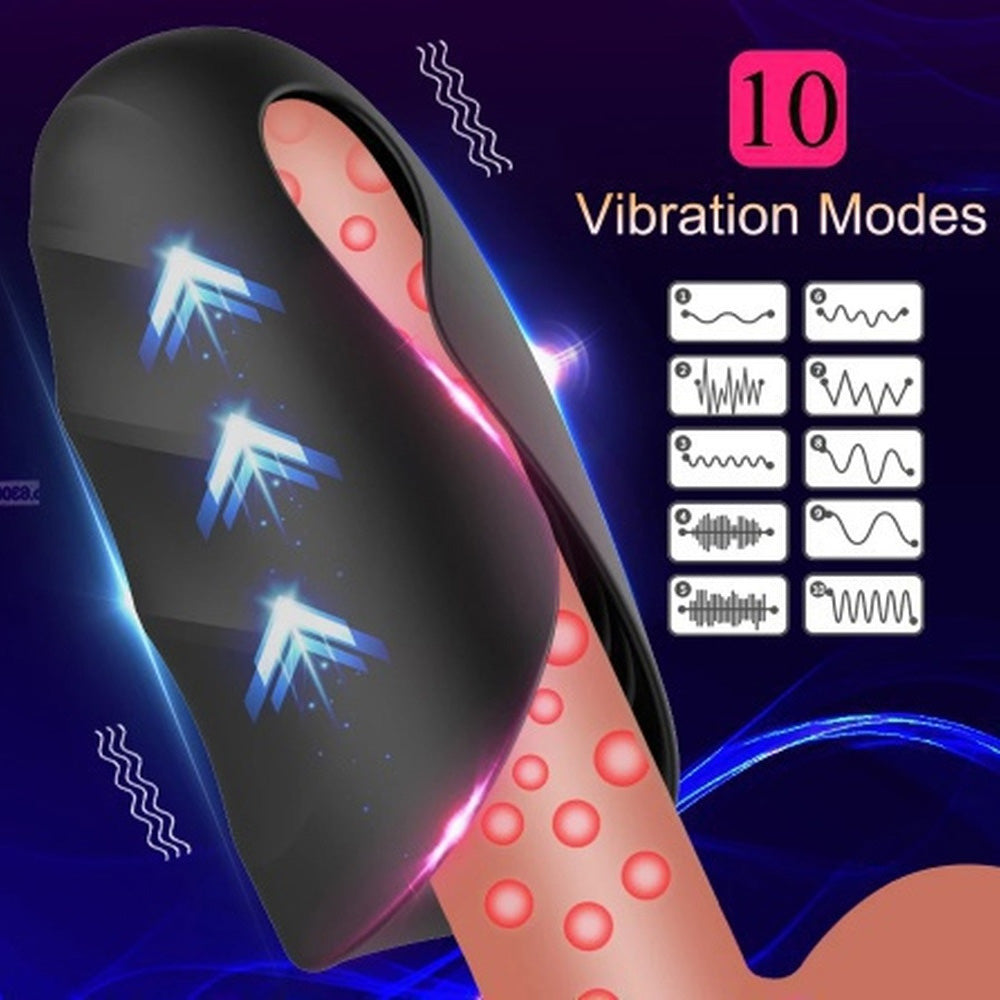 PleasureFusion 10 Vibration Mode Male Stroker Penis Trainer for Penis Stimulation Oral texture Design Penis Trainer Massager — product image 4