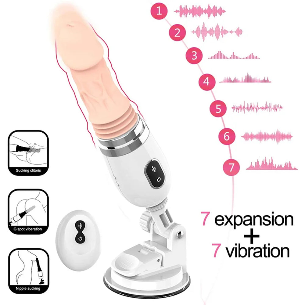 Remote Control Automatic 7-Frequency Telescopic Vibration Intelligent Heating Dildo – product view 12