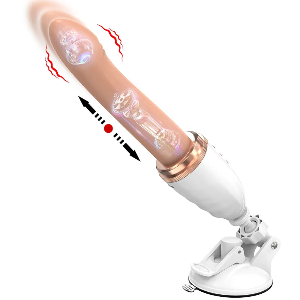 Hands-Free 2-In-1 Fully Automatic Telescopic Vibrating Dildo – product view 8