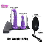 Wireless Remote Control Vibrating Bondage Wearable Double-Ended Realistic Silicone Dildo – product view 3