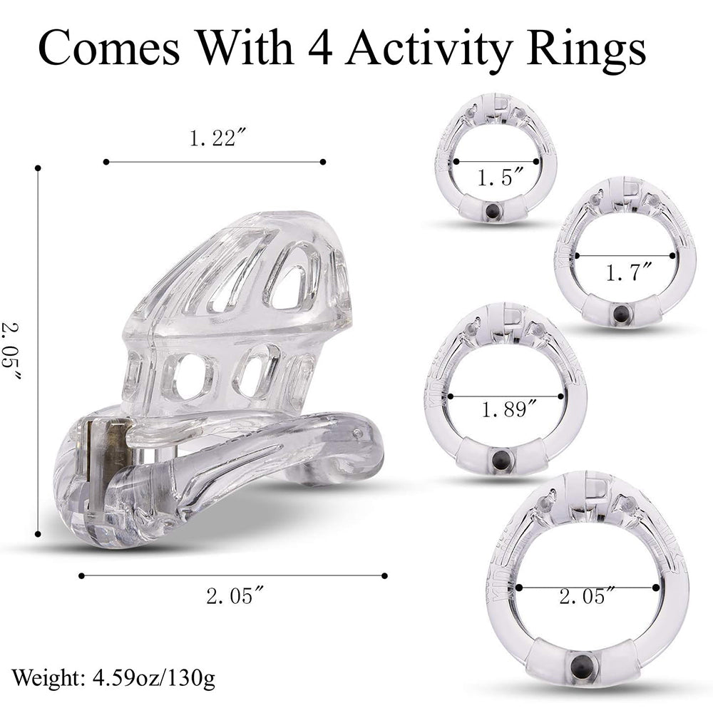 Male Penis Exercise Lightweight Chastity Cage - Adult Sex Toy with 4 Different Size Rings – product view 14