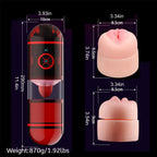 Deep Throat Fully Automatic Electric Masturbation Cup with 12 Vibration Dual Channel Tongue Licking, Water Spray Function Blowjob Toy – product view 4