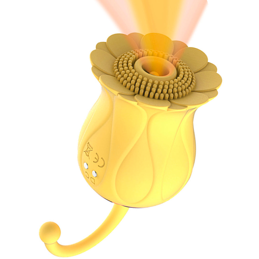 Rose Petal Vibrator Swirl Air Sucking and Teasing Clit Nipple Vibrator – product view 3