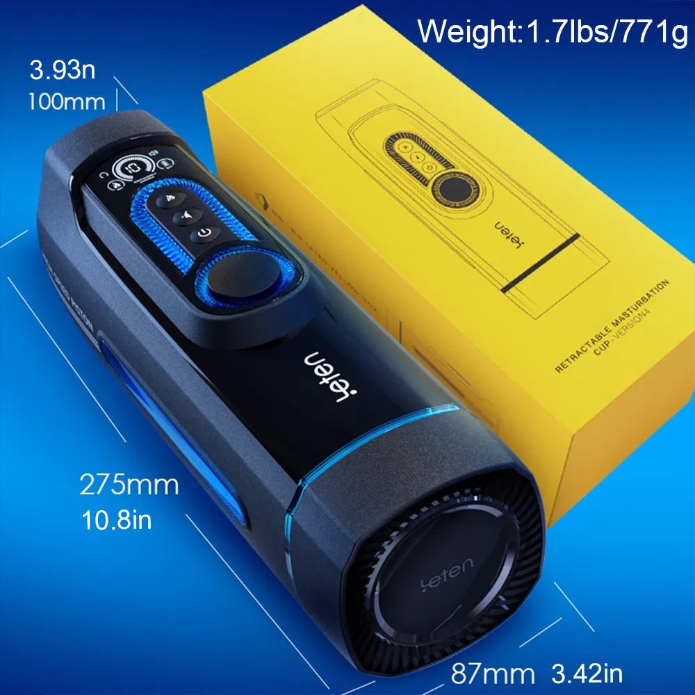 Leten X9 IV Generation Automatic Piston Telescopic Stroker Heating Male Stroker – product view 3