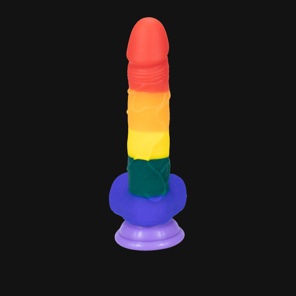 8 Inch Allovers Dildo Transparent Sucker Rainbow Dildo – product view 12