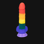 8 Inch Allovers Dildo Transparent Sucker Rainbow Dildo – product view 12