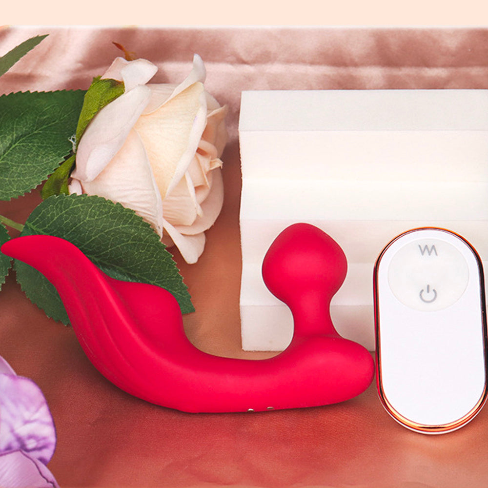 9 Band Couples Vibrator - Rechargeable Red Rose Vibrate Sex Toy – product view 8