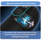 Leten – Black Hurricane Hole - 6 Modes Telescopic Suction Heating Male Stroker – product view 8