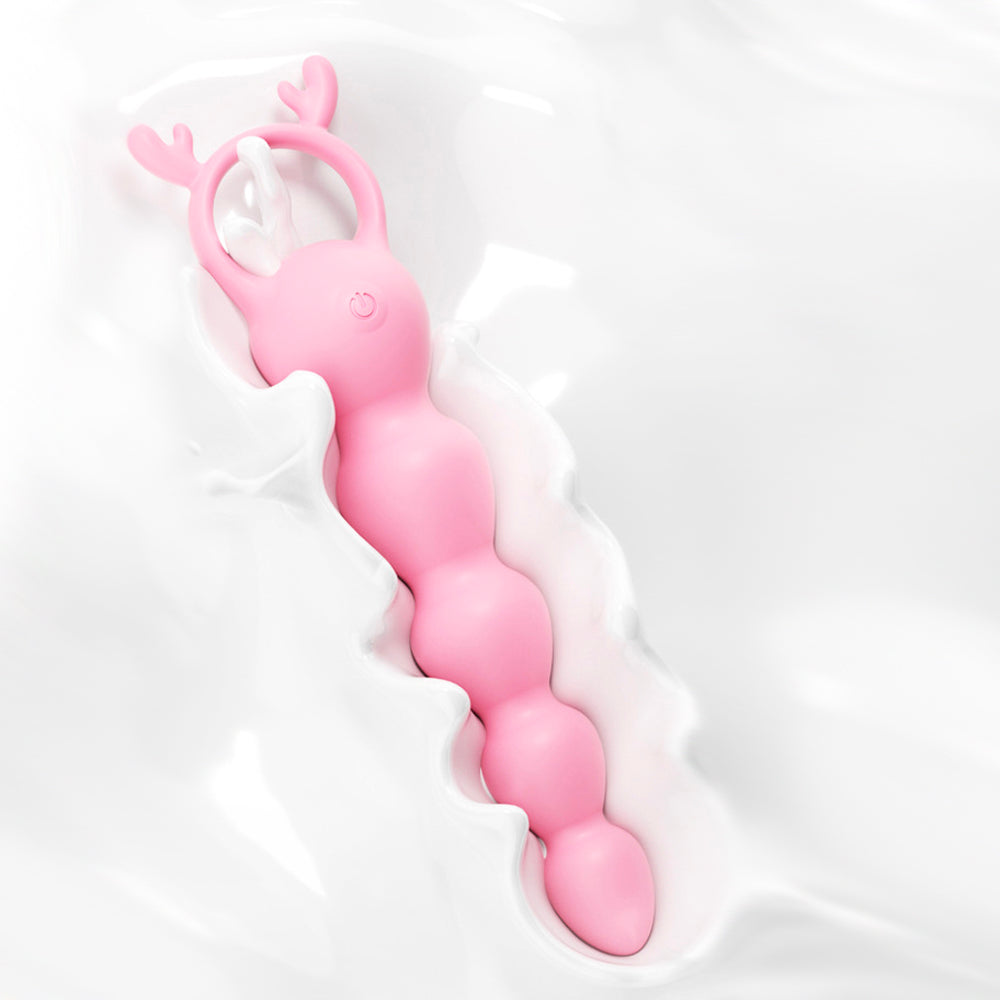 12 Frequency Pink Vibrating Anal Beads G-spot Stimulator – product view 3