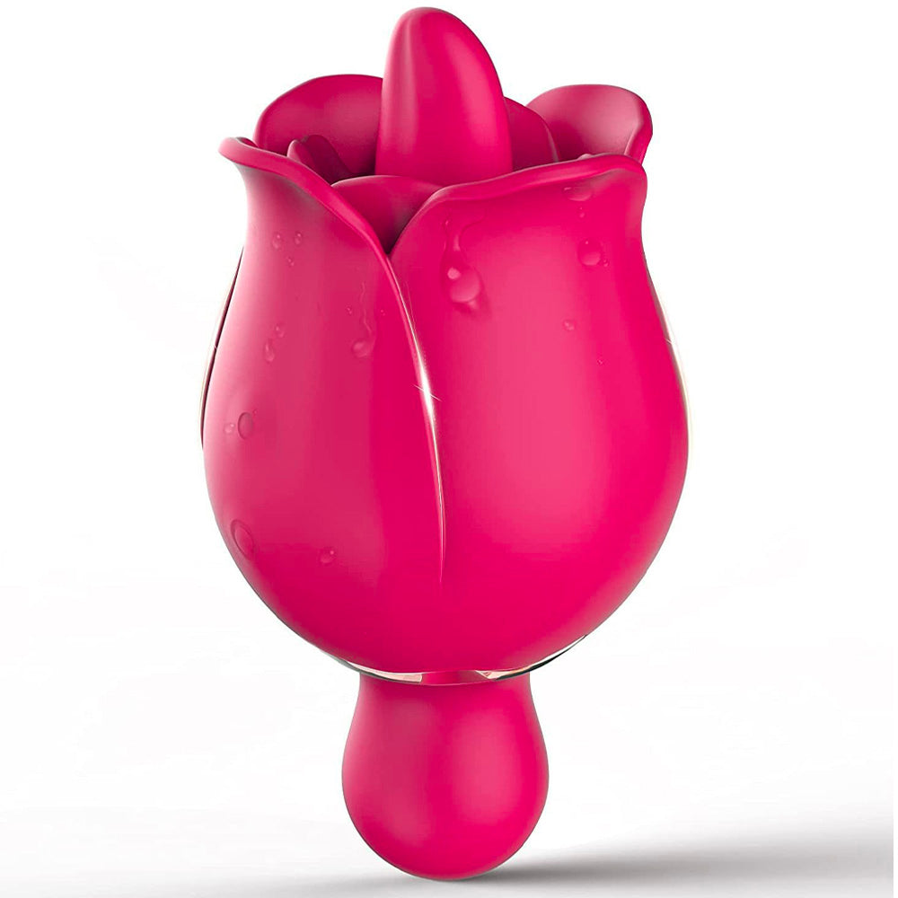 9 Frequency Rose Vibrators Vibrating Tongue Clitoris Stimulator – product view 2