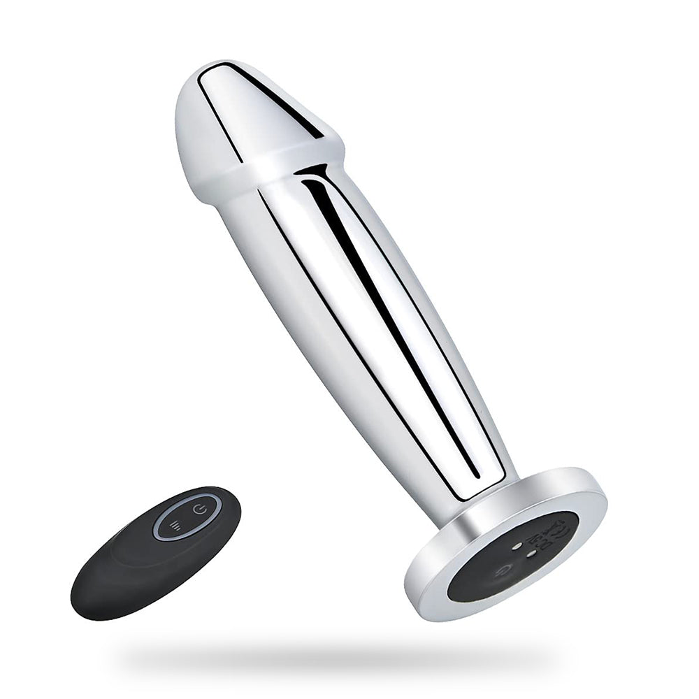 Metal Wireless Remote Control Imitation Dildo Vibrating Butt Plug – product view 10