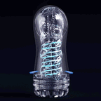 Sci-Fi Blue Male Stroker Cup Silicone Transparent Vagina Soft Blowjob Toys — product image 2
