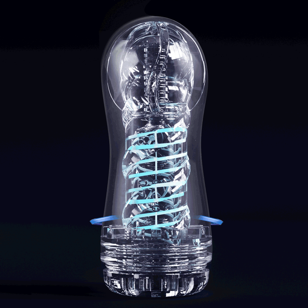Sci-Fi Blue Male Stroker Cup Silicone Transparent Vagina Soft Blowjob Toys — product image 2