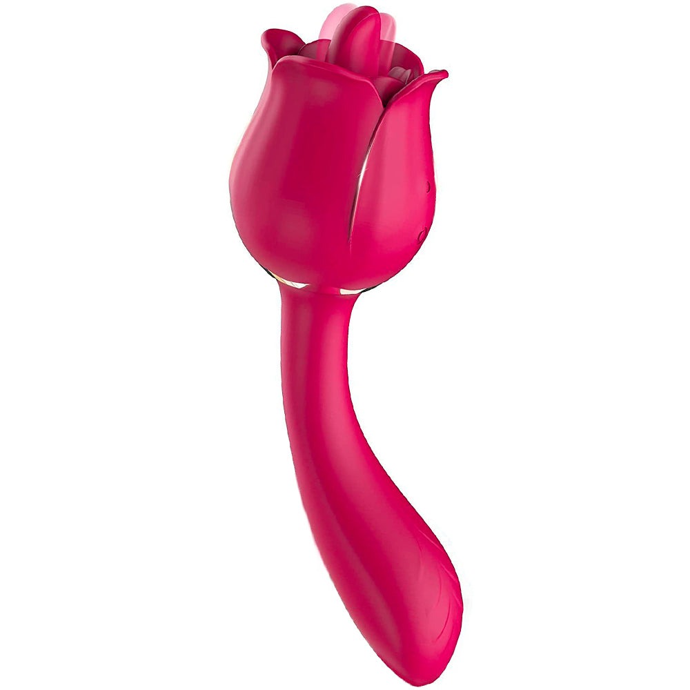 2 In 1 Rose Tongue Licking Female Vibrator – product view 8