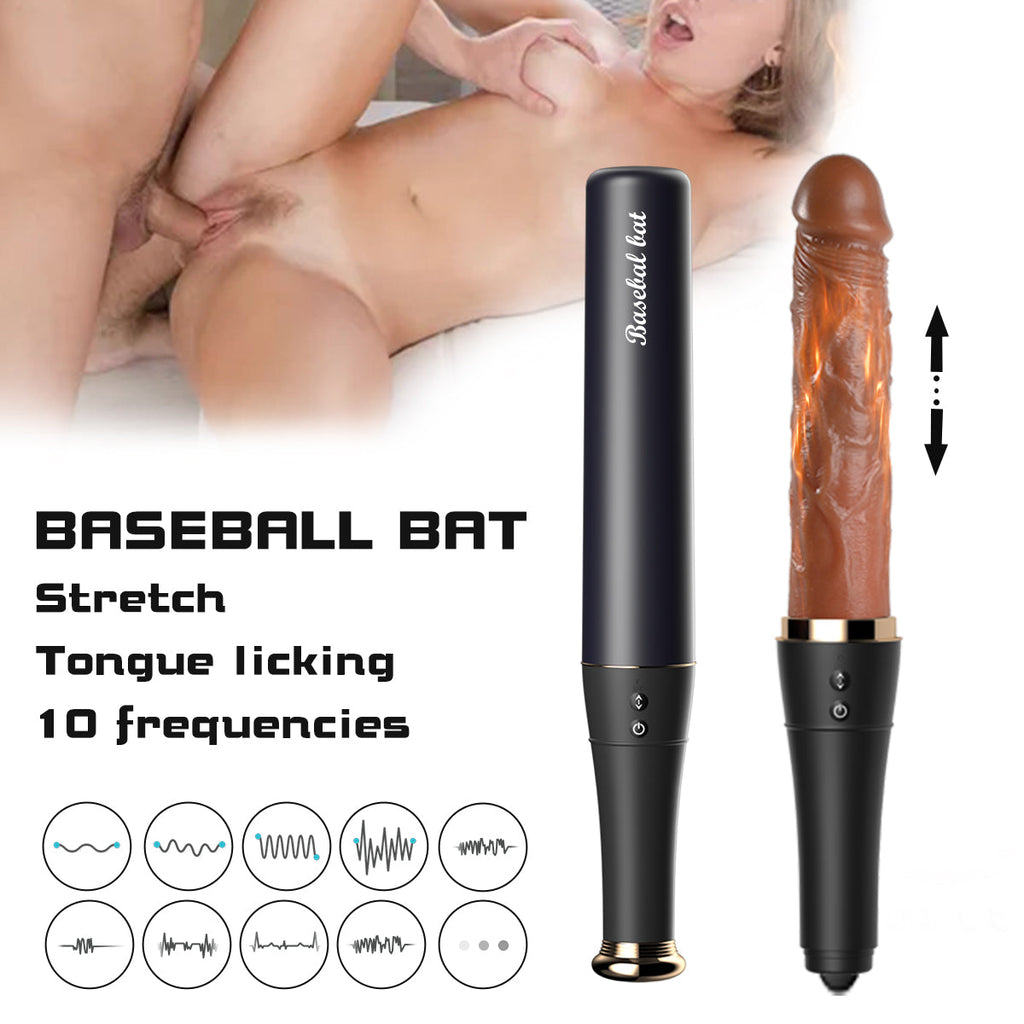 Baseball Bat 10 Vibrating & Thrusting Heating Telescopic Realistic Dildos – product view 9