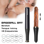 Baseball Bat 10 Vibrating & Thrusting Heating Telescopic Realistic Dildos – product view 9