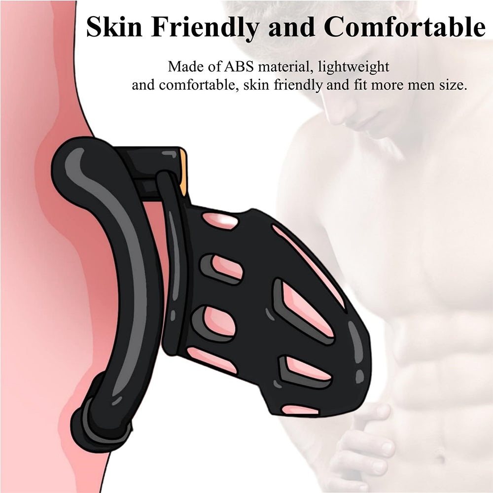 Male Penis Exercise Lightweight Chastity Cage - Adult Sex Toy with 4 Different Size Rings – product view 3