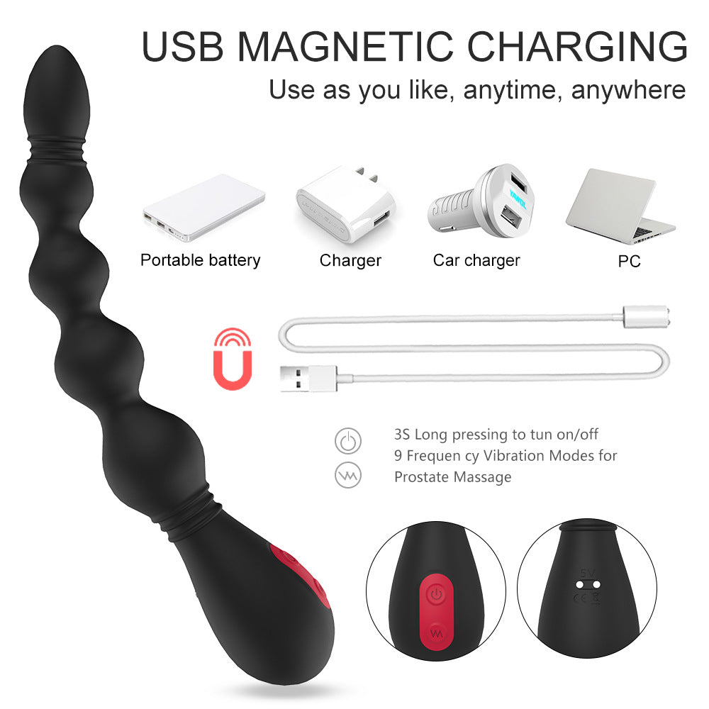 Silicone Anal Plug Beads 9 Frequency Strong Shock Electric Anal Plug – product view 4