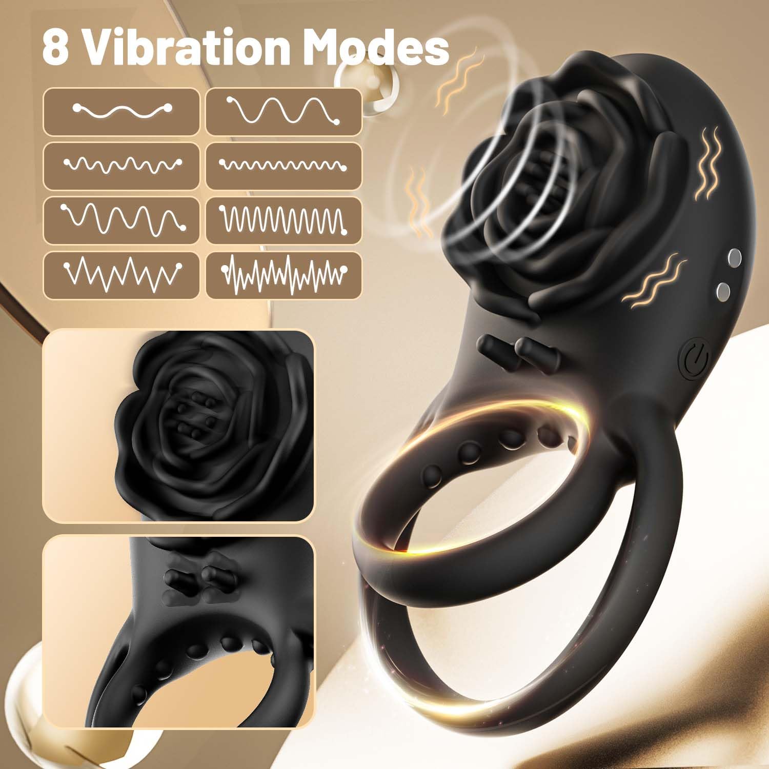 Rose Toy 2.0 Clit Stim & Vibrating Couples Cock Ring – product detail 4