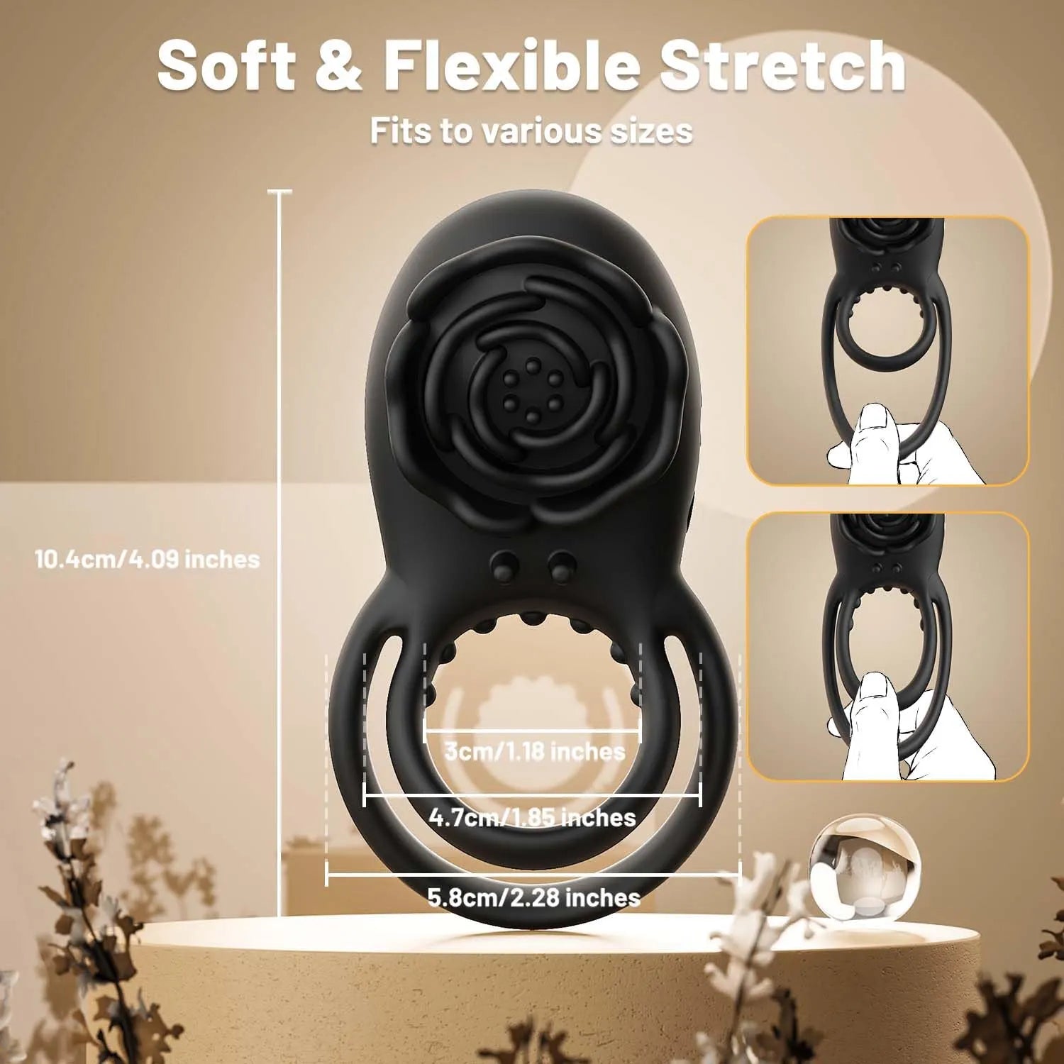 Rose Toy 2.0 Clit Stim & Vibrating Couples Cock Ring – product detail 7
