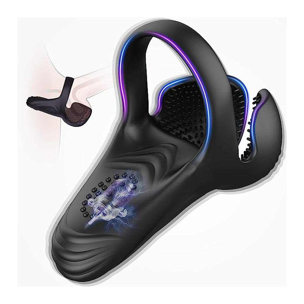 10 Vibrating Perineum and Testicles Stimulation Cock Ring – product view 2
