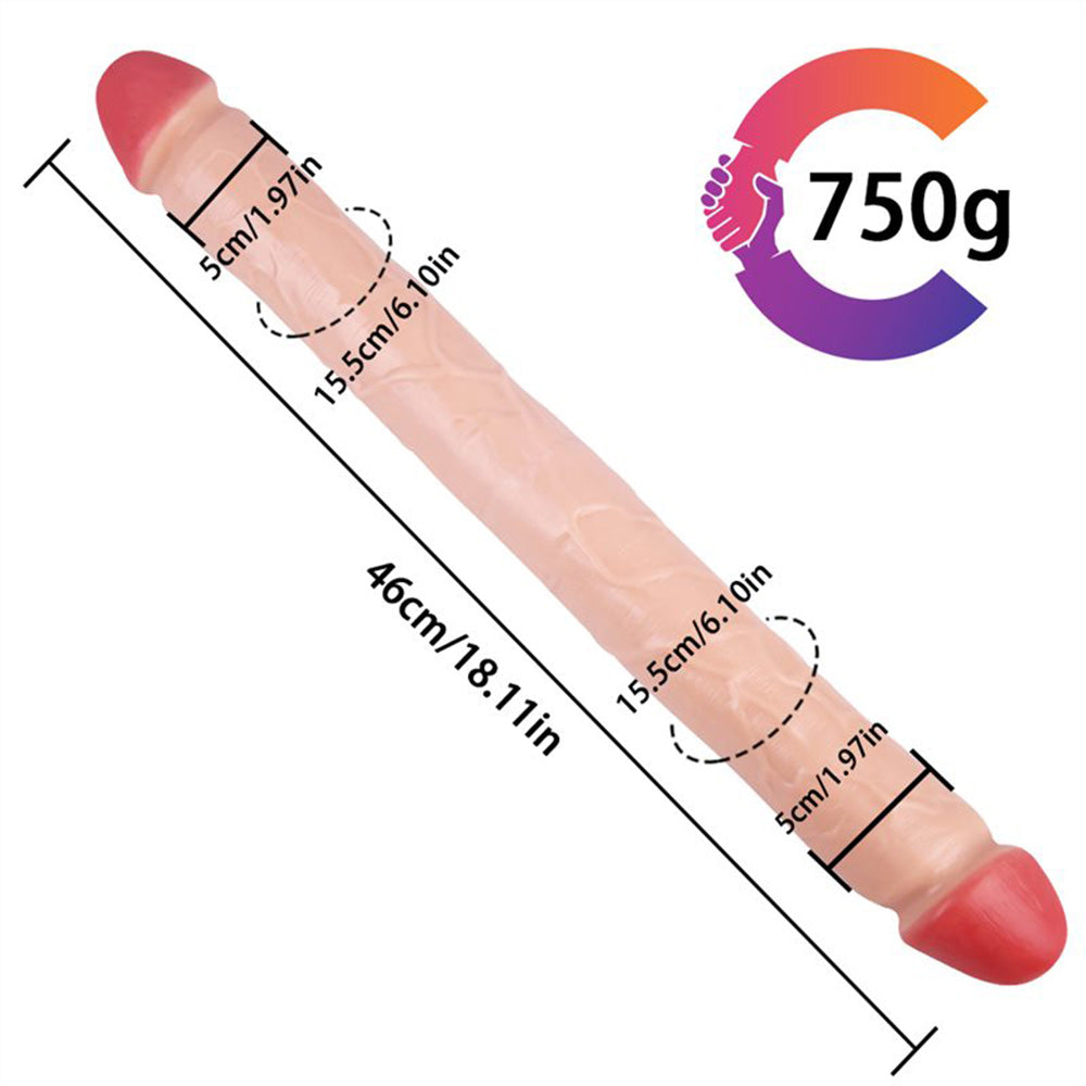 Double-Ended Soft Silicone Simulated Anus Masturbation Dildo – product view 8
