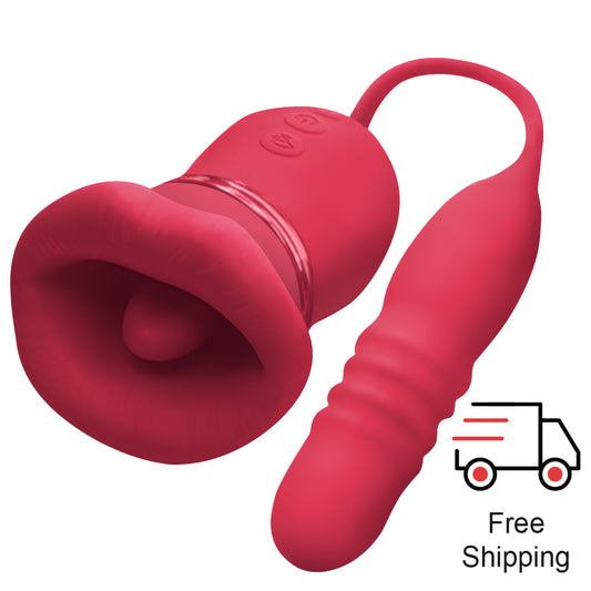 Kissel 5-in-1 Tongue-Style & Internal Motion Massager - rabbit vibrator with suction featuring app controlled, waterproof, re
