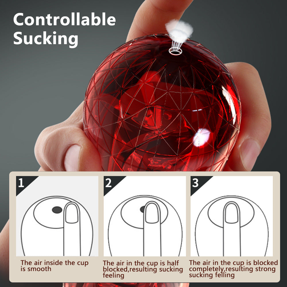 Red Eagle 10 Vibrations Air Pressure Sucking Electric Male Stroker Transparent Soft for Penis Stimulation – product view 7