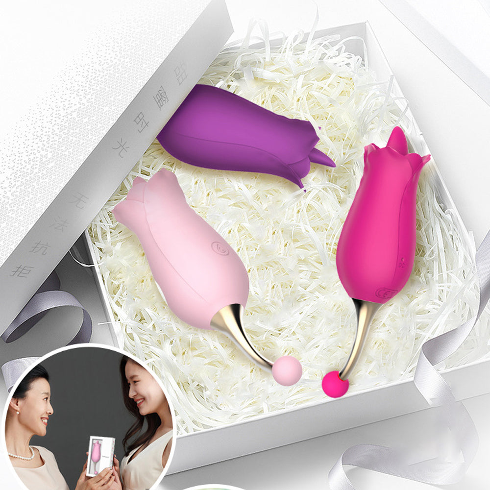 10 Frequency Vibrator Rose Tongue Licking with Vibrating Egg – product view 9