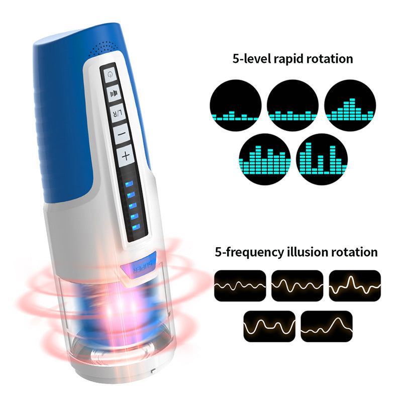 Leten 6 Scenes 5-Speeds & Frequency Rotating Telescopic Male Stroker – product view 4