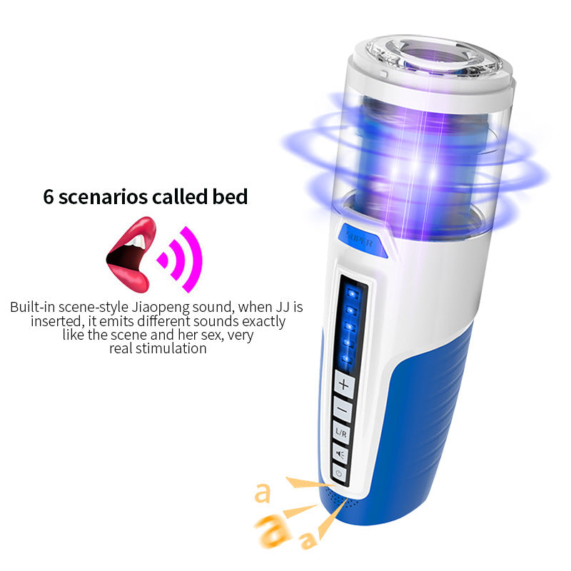 Leten 6 Scenes 5-Speeds & Frequency Rotating Telescopic Male Stroker – product view 5