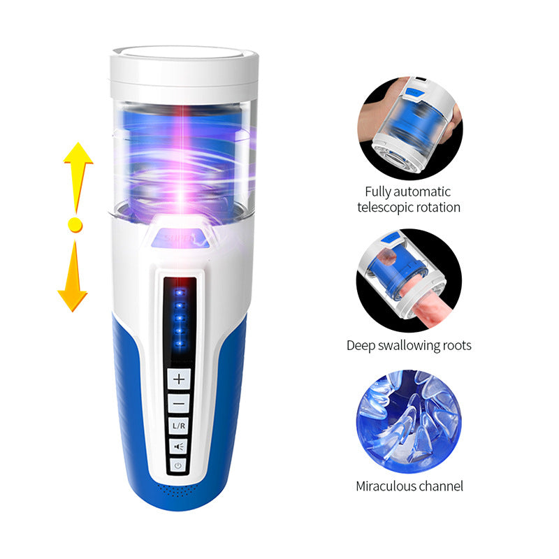 Leten 6 Scenes 5-Speeds & Frequency Rotating Telescopic Male Stroker – product view 7