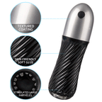 Black Cyclone 10 Vibration Sucking Masturbation Cup Retractable Simulation Touch Spiral Male Stroker – product view 2