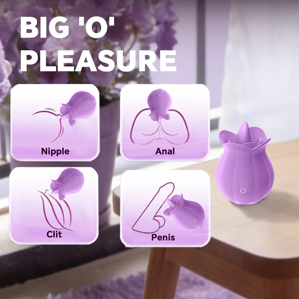 Mlem - 10 Speeds Purple Rose Tongue Massager