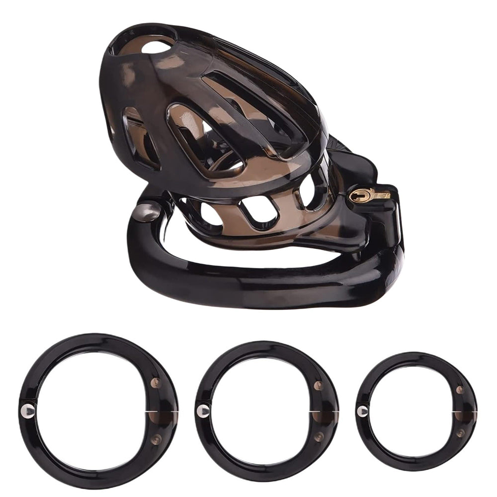 Male Penis Exercise Lightweight Chastity Cage - Adult Sex Toy with 4 Different Size Rings – product view 2