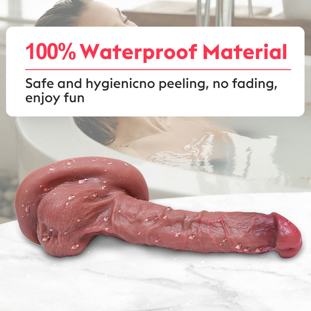 8.3 Inch Thickened Suction Silicone Dildo Free Bending Allovers Dildo