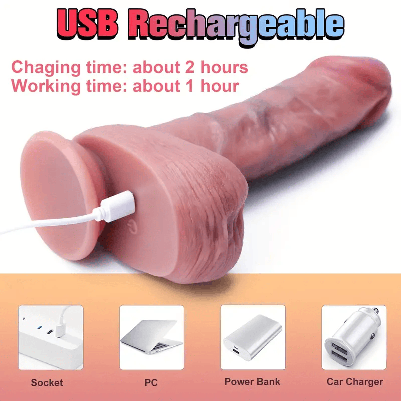 8.66 in Cobra 10 Vibrating Realistic Thrusting & Heating Dildo