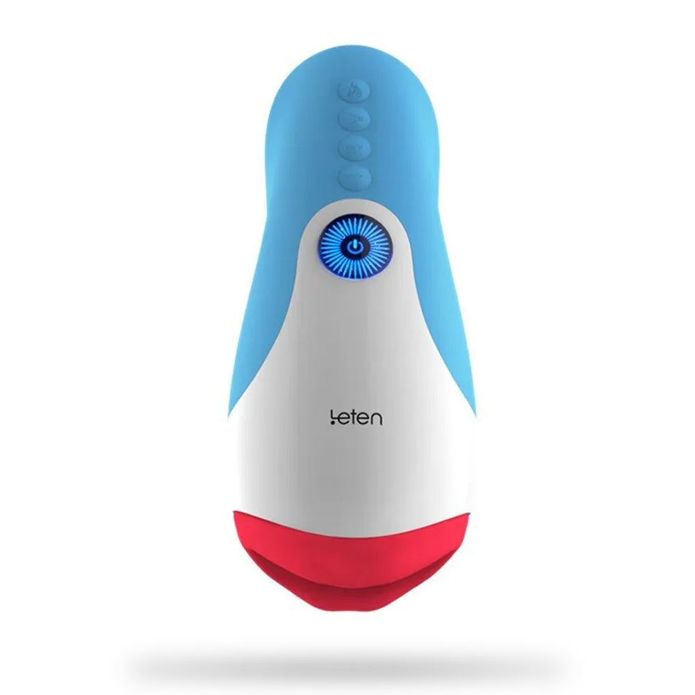 Leten 10 Vibrating Male Stroker Smart Warmer Tongue Licking Blowjob Toy