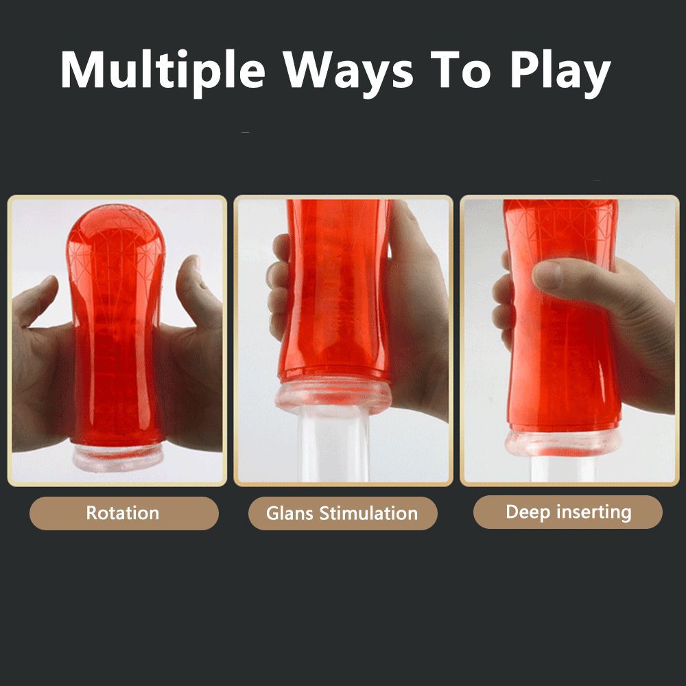 Red Eagle 10 Vibrations Air Pressure Sucking Electric Male Stroker Transparent Soft for Penis Stimulation – product view 8