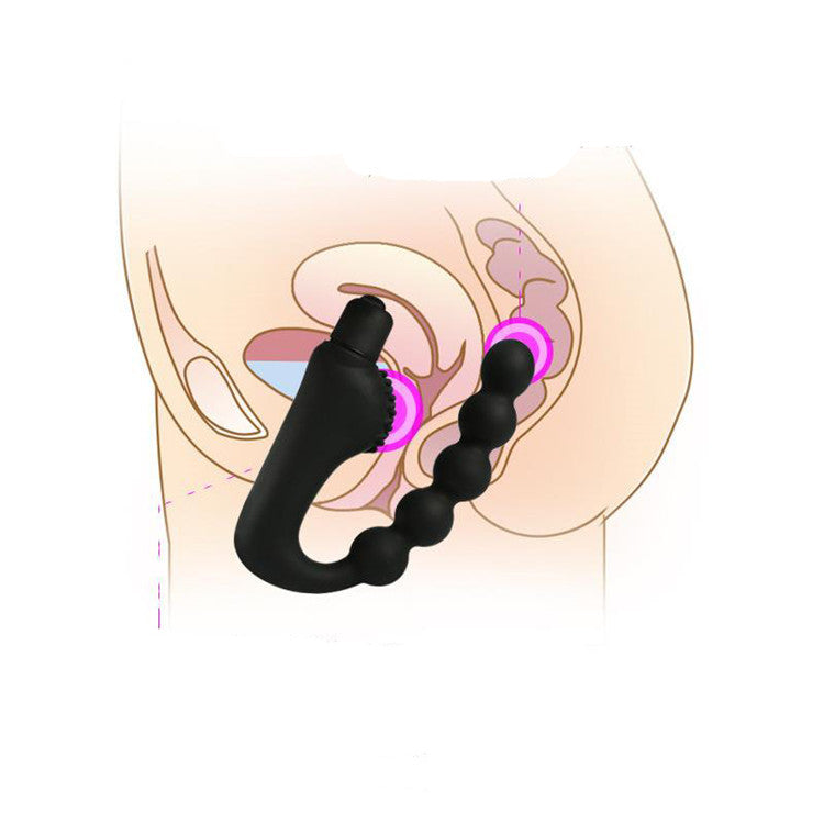 Vibrating Pull Bead Anal Plug Male Prostate Massager – product view 2