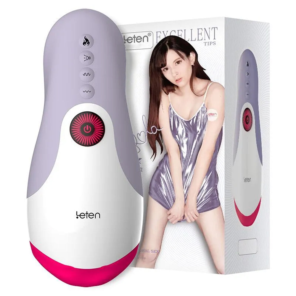 Leten 10 Vibrating Male Stroker Smart Warmer Tongue Licking Blowjob Toy – product view 9