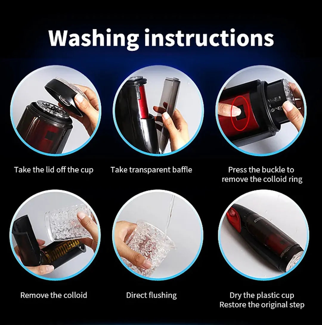 The King 10 Vibration & Thrusting Automatic Male Stroker Heating Moaning Male Sex Toy – product view 5
