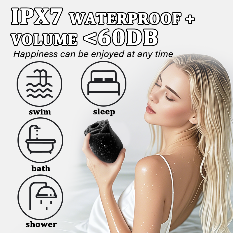 Self-Care Set for Black Rose 2-in-1 Suction & Tongue-Style Massager Set