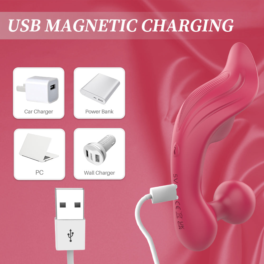 9 Band Couples Vibrator - Rechargeable Red Rose Vibrate Sex Toy – product view 5