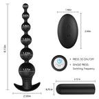 Uxol 9 Frequency Vibrating Silicone Anal Bead Charging Butt Plug – product view 4